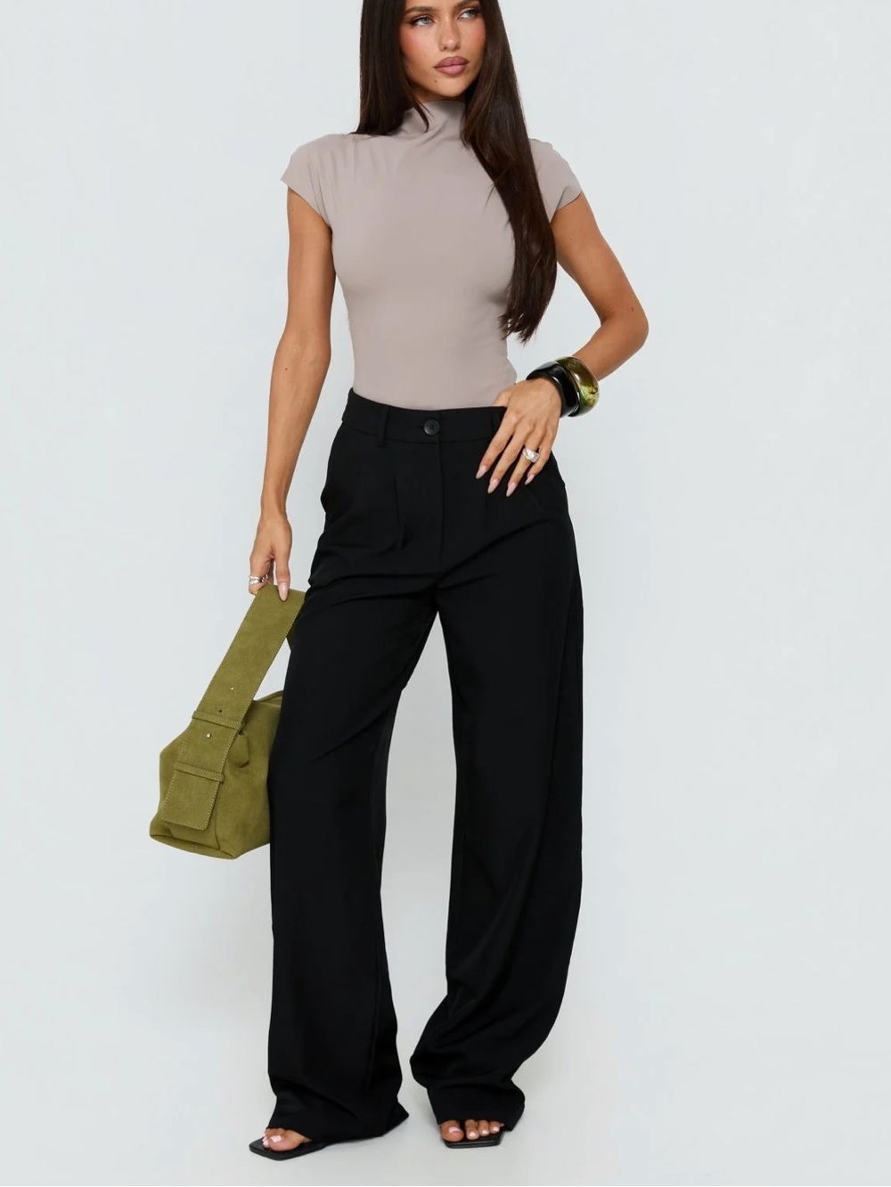 Princess Polly Archer Pant Black Size 4